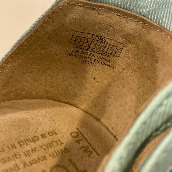 Toms Correa Light Blue Lace Ankle Strap Sandals Size 10 - Picture 8 of 12